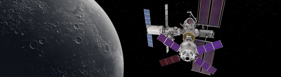 Illustration du projet de station lunaire Gateway